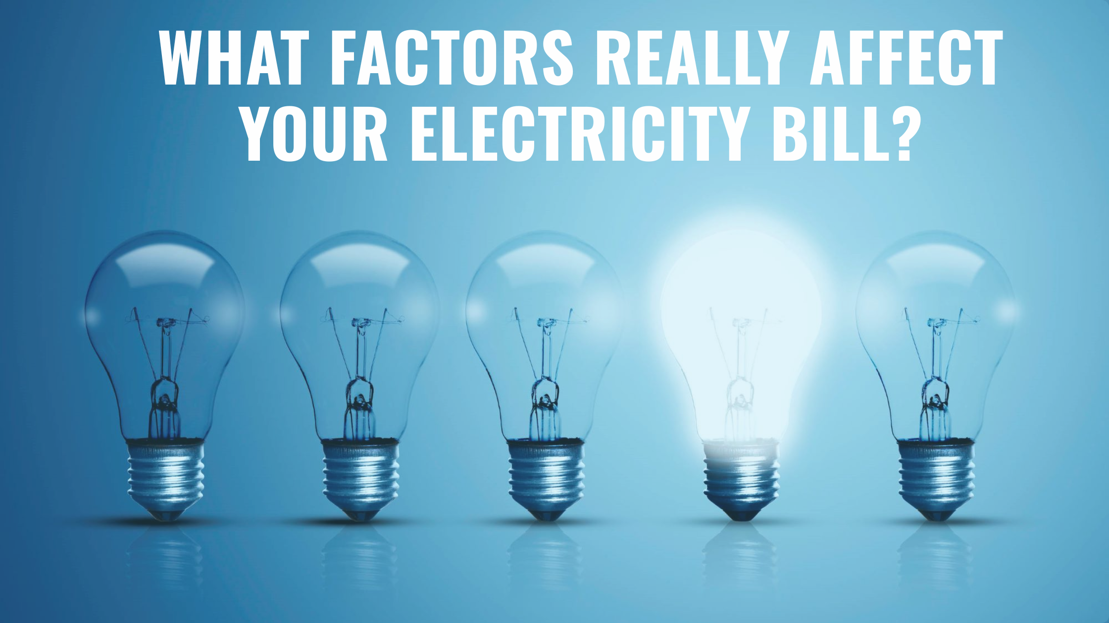 Light bulbs with text "What really affects you electricity bills"
