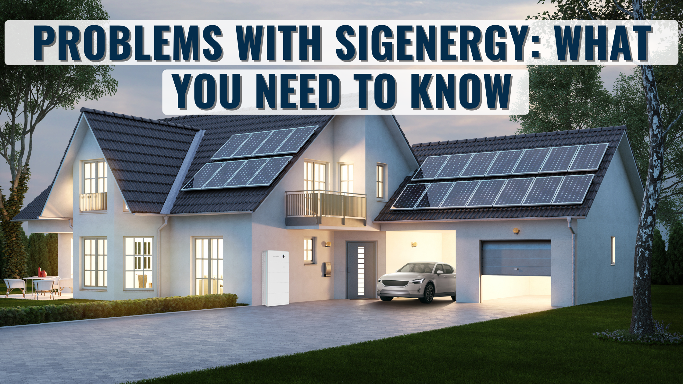 Sigenergy Battery system installed on external of home with text overlay stating "Problems with Sigenergy: What you need to know"
