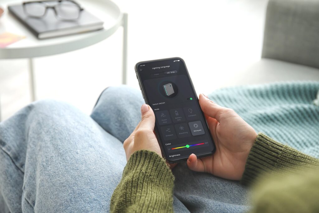 A person monitoring a battery app, after solar and batteries have been installed