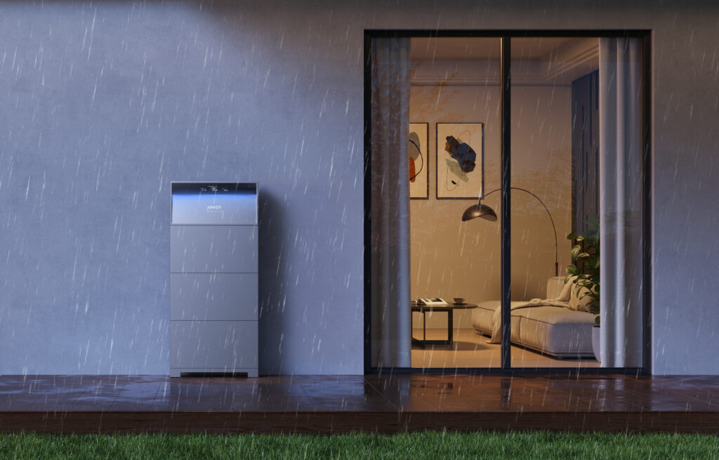 Anker Solix X1 Battery installed outside of home