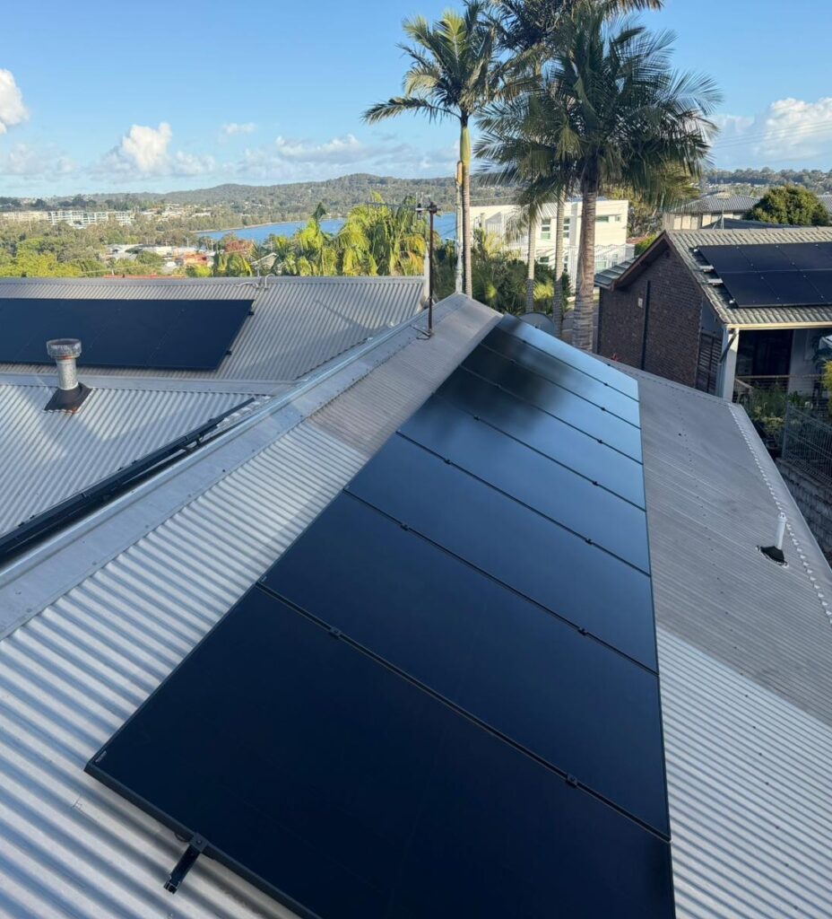 Solar panels installed by Lenergy in a coastal area